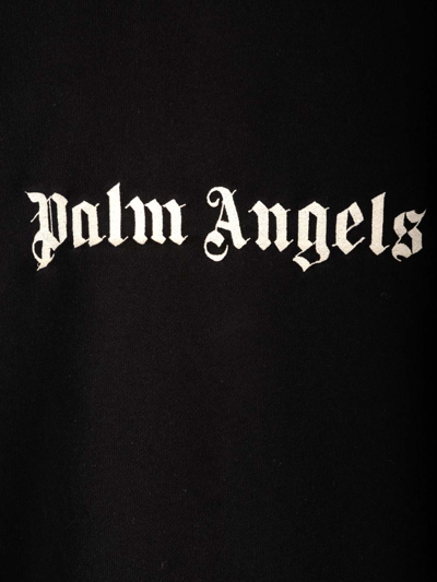 Shop Palm Angels Black Sweatshirt With Front And Back Logo