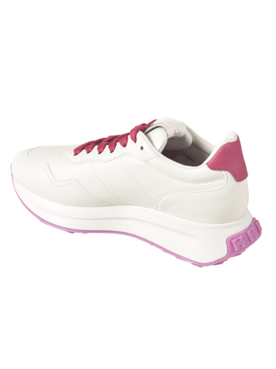 Shop Hogan H Patch Sneakers In R Bianco/fuxia
