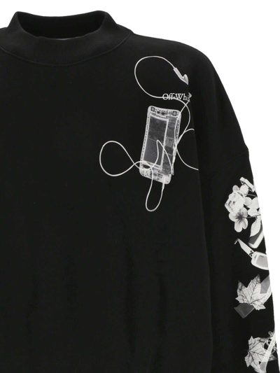Shop Off-white Logo Printed Crewneck Sweatshirt In Black