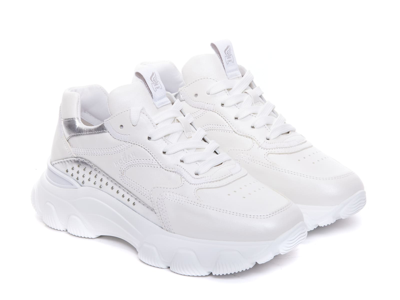 Shop Hogan Hyperactive Sneakers In H Bianco/argento