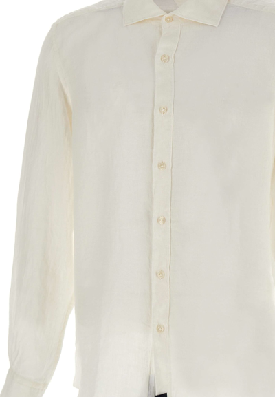 Shop Fay Linen Shirt In White