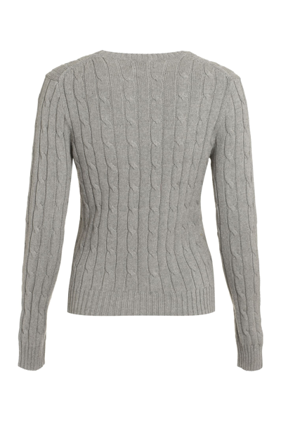 Shop Ralph Lauren Cable Knit Sweater In Grey