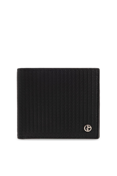 Shop Giorgio Armani Leather Wallet With Logo In C
