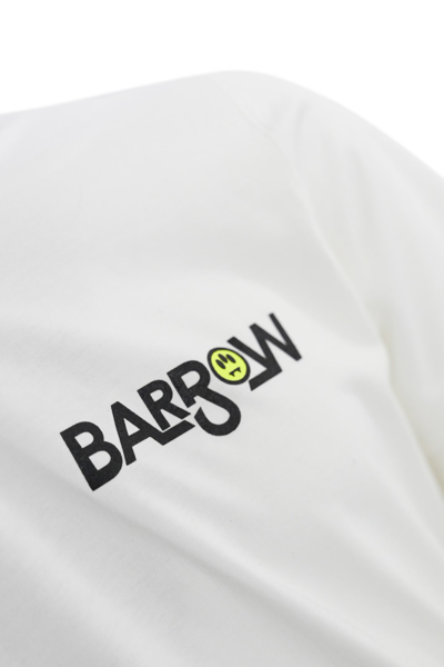 Shop Barrow 3d Palm Print Cotton T-shirt In Off White