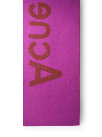 Shop Acne Studios Fuchsia Wool Blend Scarf In Bordeaux