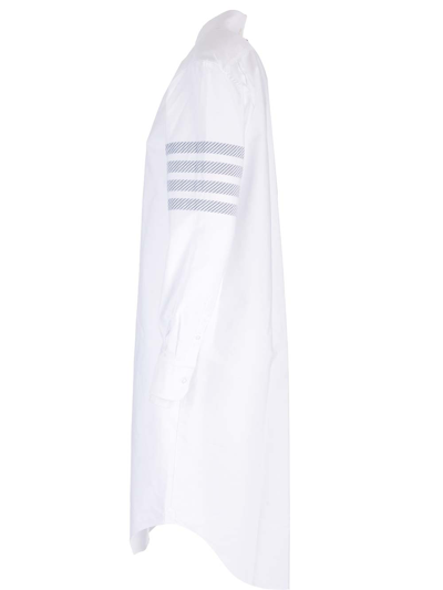 Shop Thom Browne Easy Fit Shirtdress In White