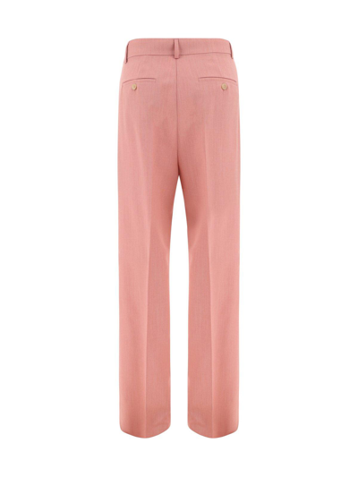 Shop Max Mara High Waist Straight Leg Pants In Pink