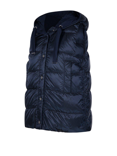 Shop Max Mara The Cube Buttoned Drawstring Gilet In Blue