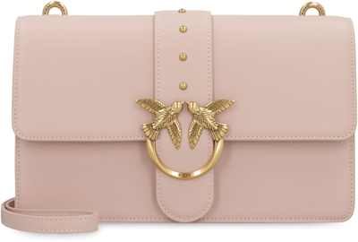 Shop Pinko Love Classic Icon Leather Crossbody Bag In Pink