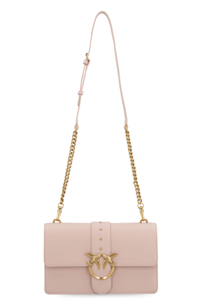 Shop Pinko Love Classic Icon Leather Crossbody Bag In Pink