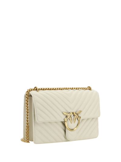 Shop Pinko Love One Classic Shoulder Bag In White