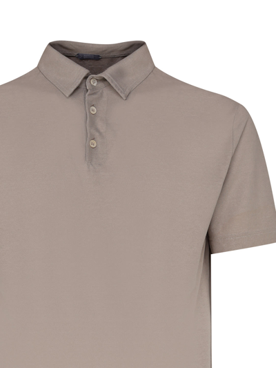 Shop Zanone Cotton Polo T-shirt In Grey