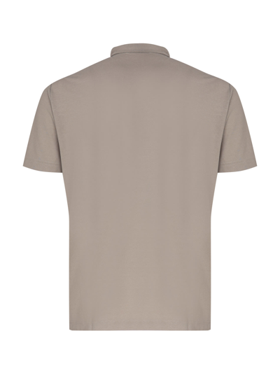 Shop Zanone Cotton Polo T-shirt In Grey