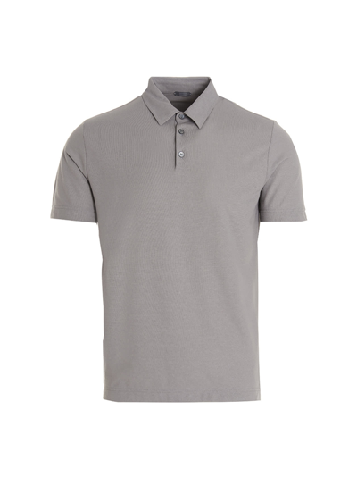 Shop Zanone Ice Cotton Polo Shirt In Grey
