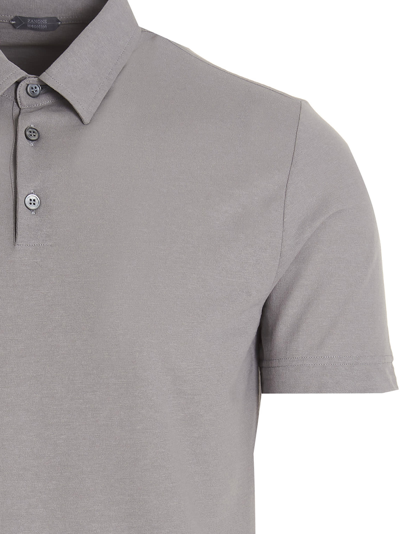 Shop Zanone Ice Cotton Polo Shirt In Grey