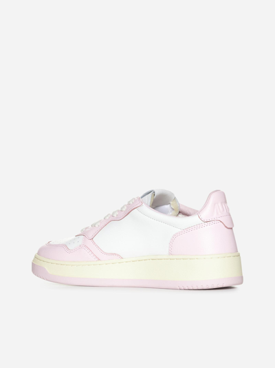 Shop Autry Medalist Leather Sneakers In Blush Bride