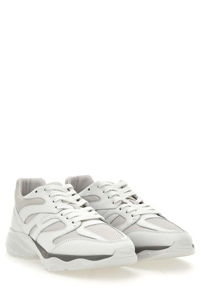 Shop Hogan Allac Panelled Lace-up Sneakers In U Bianco