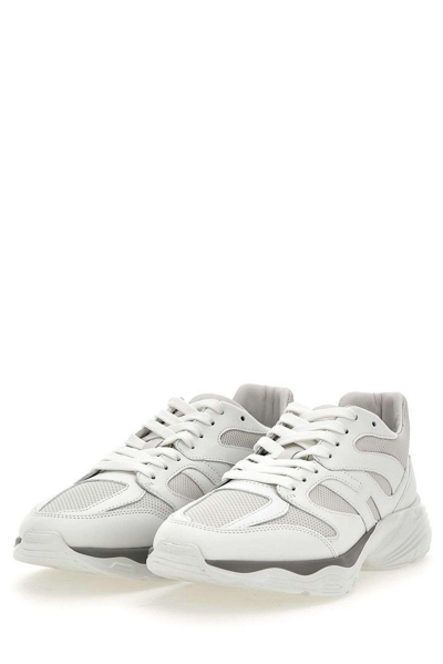 Shop Hogan Allac Panelled Lace-up Sneakers In U Bianco