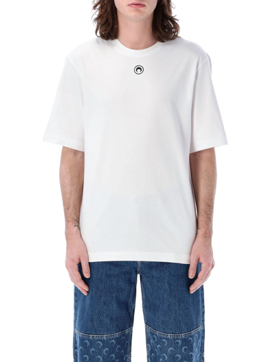 Shop Marine Serre Organic Cotton Jersey Plain T-shirt In White