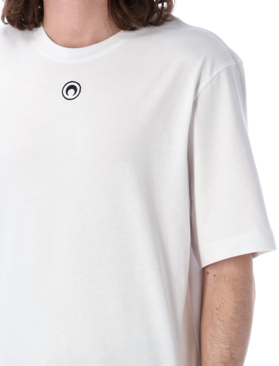 Shop Marine Serre Organic Cotton Jersey Plain T-shirt In White