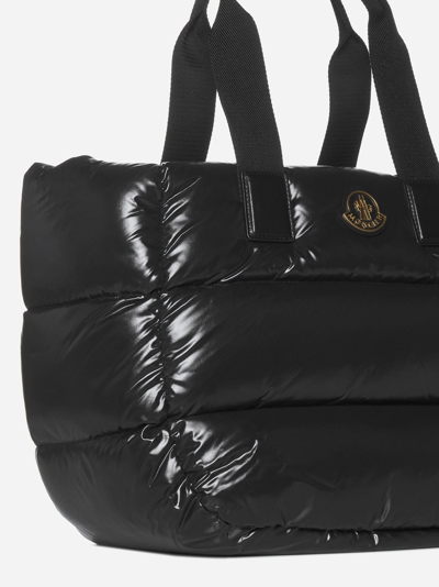 Shop Moncler Caradoc Quilted Nylon Tote Bag In Nero