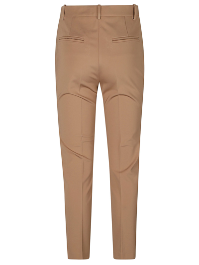 Shop Pinko Concealed Fitted Trousers In Beige