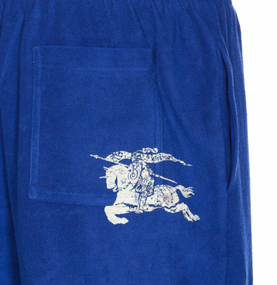 Shop Burberry Ekd-print Drawstring Shorts In Navy