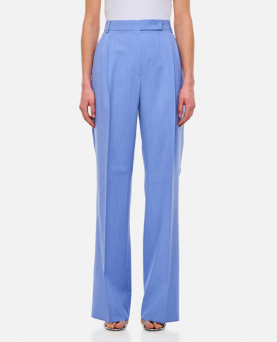 Shop Max Mara Durante Wide Leg Pants In Blue