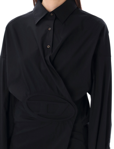 Shop Diesel D-sizen Shirt Dress In Black