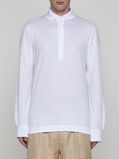 Shop Zegna Cotton Polo Shirt In White