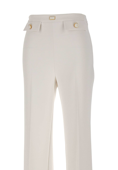 Shop Elisabetta Franchi Daily Double Stretch Cr Trousers In White