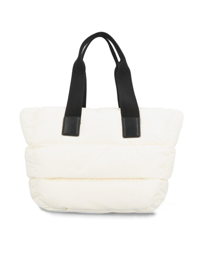 Shop Moncler Caradoc Padded Tote Bag In Bianco
