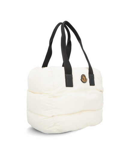 Shop Moncler Caradoc Padded Tote Bag In Bianco