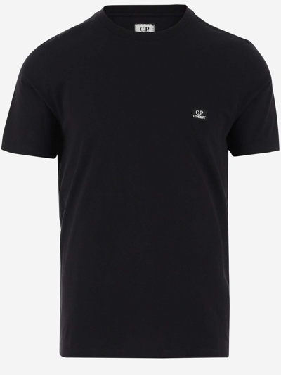 Shop C.p. Company Cotton T-shirt With Logo  In Black