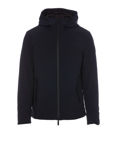 Shop Woolrich Pacific Soft Shell Down Jacket In Melton Blue