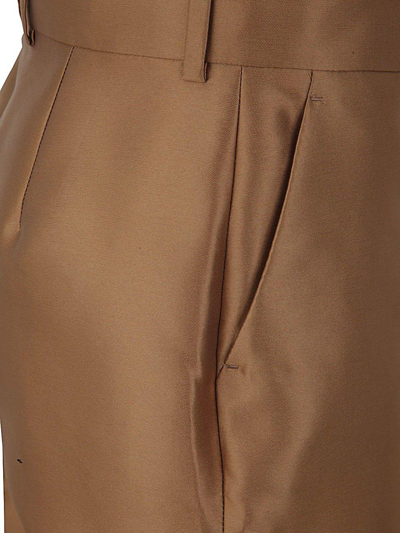 Shop Alberta Ferretti Straight-leg Tailored Pants  In Beige