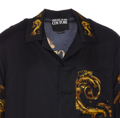 Shop Versace Jeans Couture Watercolour Couture Shirt In Black