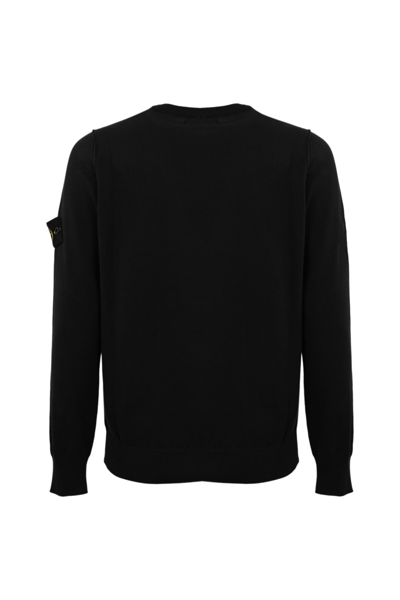 Shop Stone Island 536b4 Cotton Sweater In Black