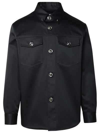 Shop Versace Black Cotton Shirt
