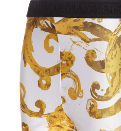 Shop Versace Jeans Couture Watercolour Couture Leggings In White