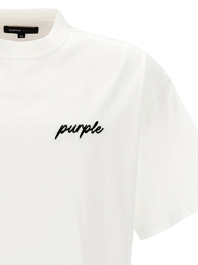 Shop Purple Brand Logo Embroidery T-shirt In Off White