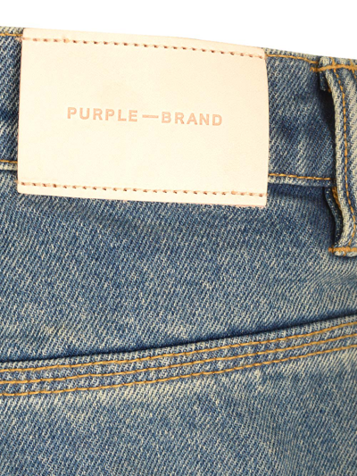 Shop Purple Brand Distressed Style Jeans In Lt Indigo