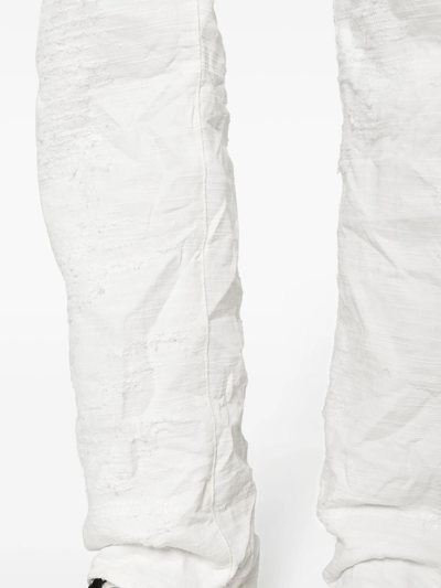 Shop Purple Brand P011 Distressed Straight Jeans In Off White