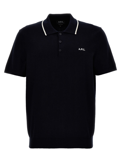 Shop Apc Flynn Polo Shirt In Blue