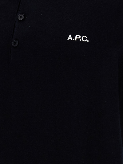Shop Apc Flynn Polo Shirt In Blue