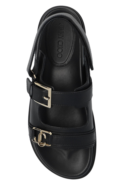 Shop Jimmy Choo Elyn Sandals In Black/gold