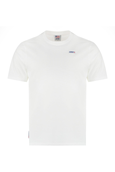 Shop Autry Cotton Crew-neck T-shirt In Bianco