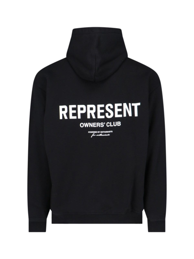 Shop Represent Logo Hoodie Fleece In Black