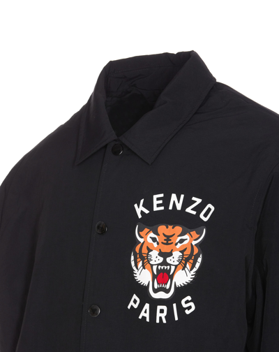 Shop Kenzo Lucky Tiger Jacket Blazer In Black