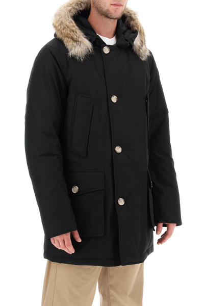 Shop Woolrich Arctic Parka With Coyote Fur In Nero